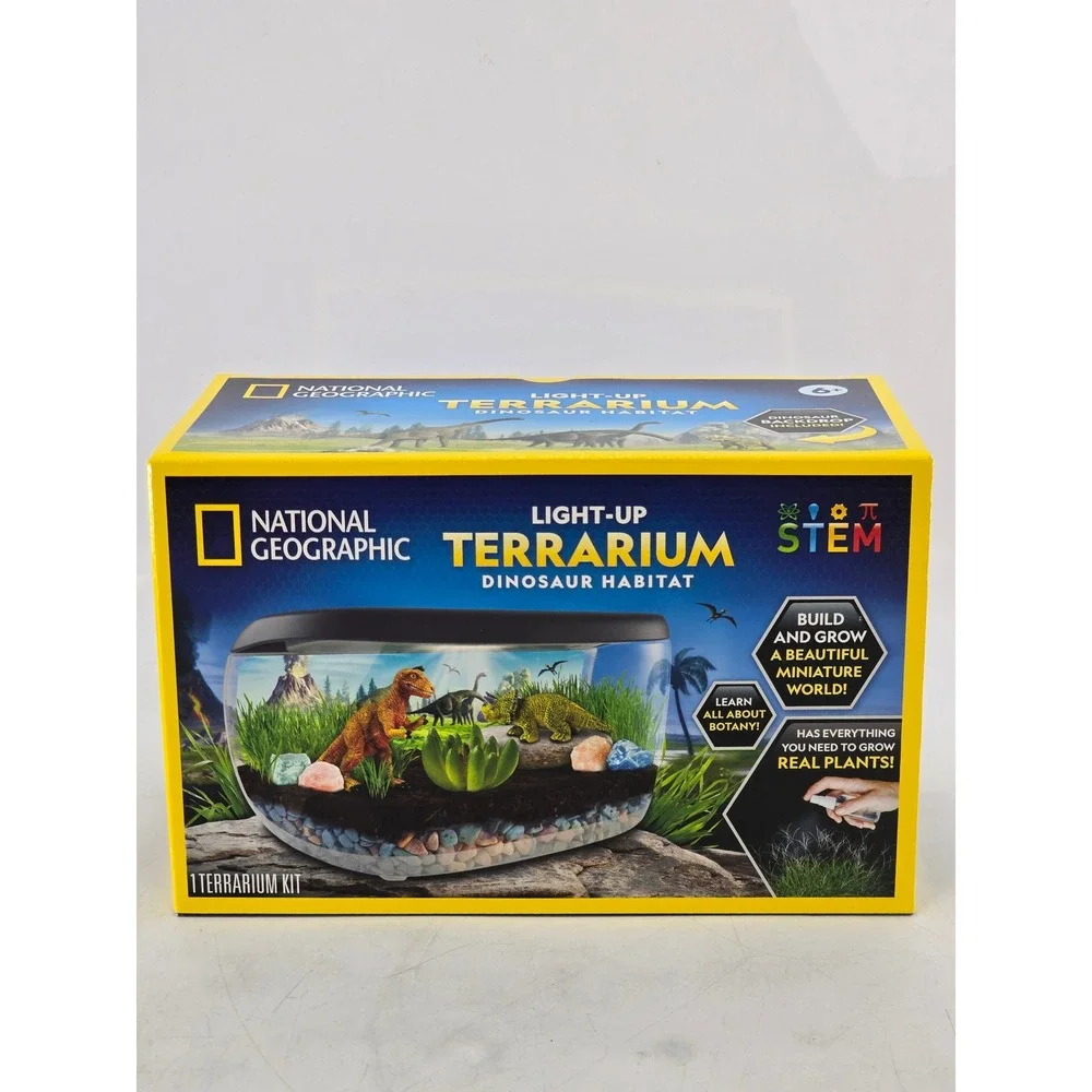 National Geographic Light-Up Terrarium Dinosaur Habitat Kids Science Kit - New